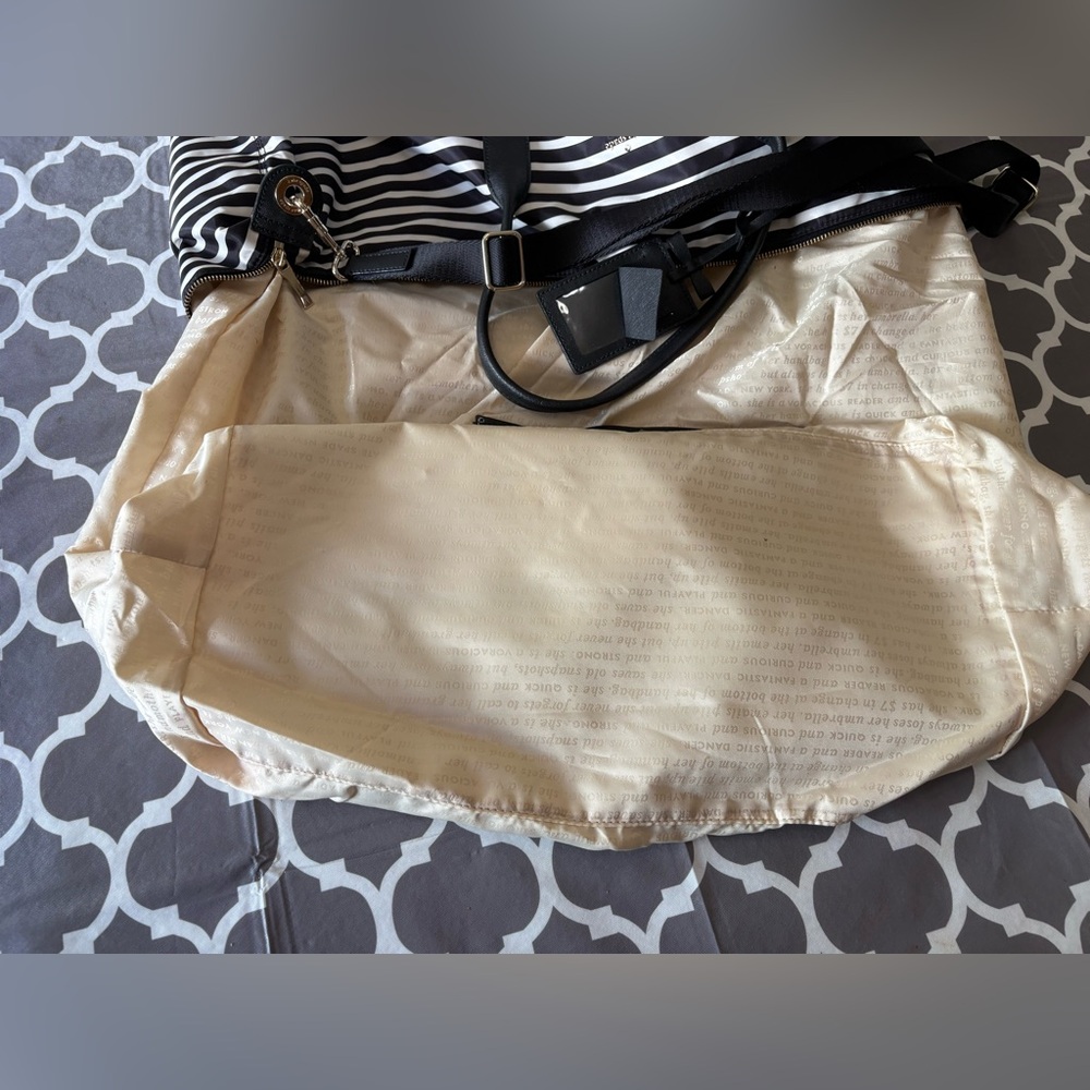 KATE SPADE Watson Lane Lyla striped nylon large weekender tote bag - Picture 12 of 15